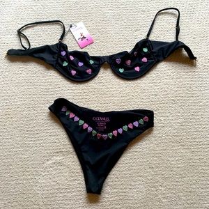 Oceanus beaded heart bikini size L